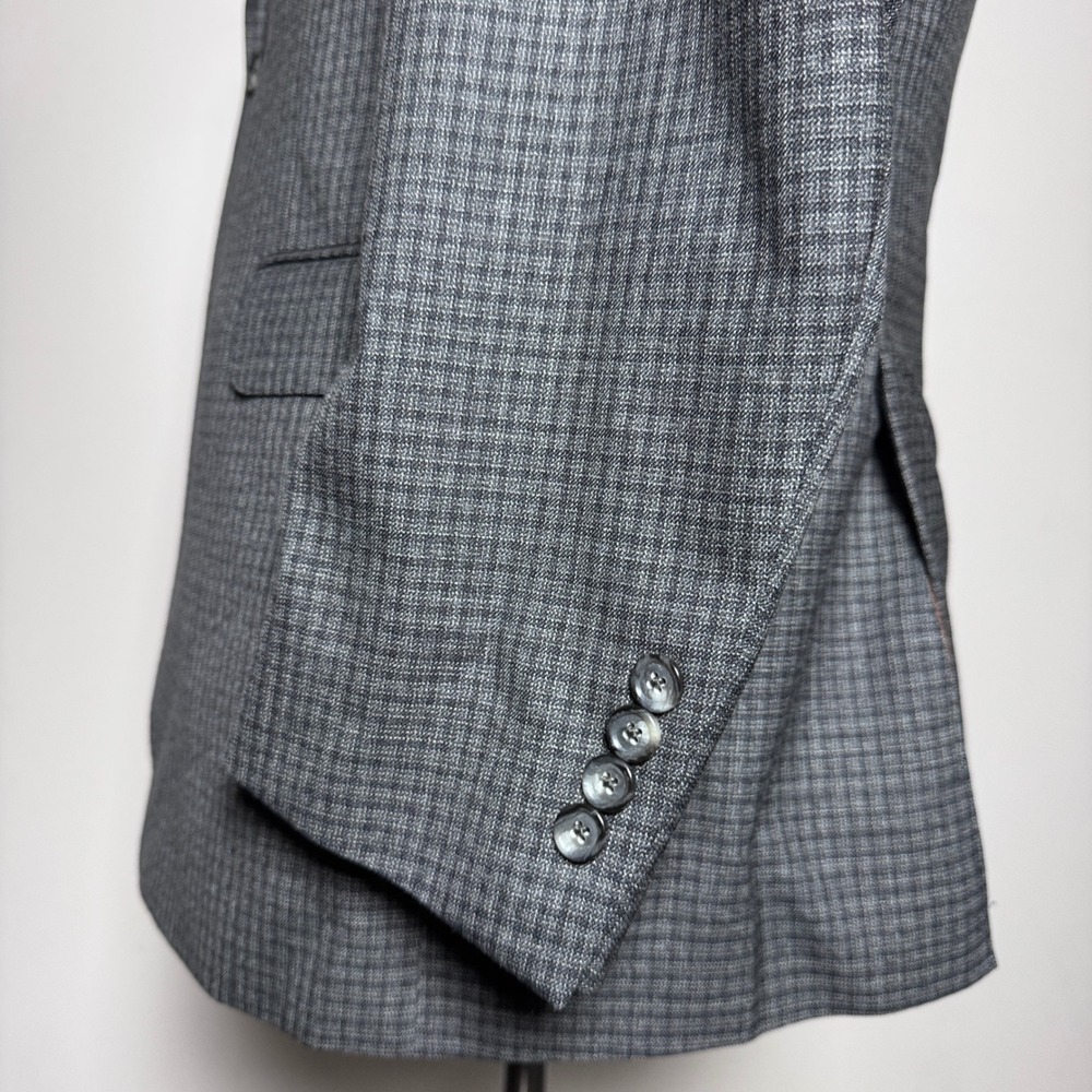 Jos. A. Bank Joseph Sportcoat Mens 42R Grey Mixweave Check Wool Blazer 2B - Picture 3 of 6